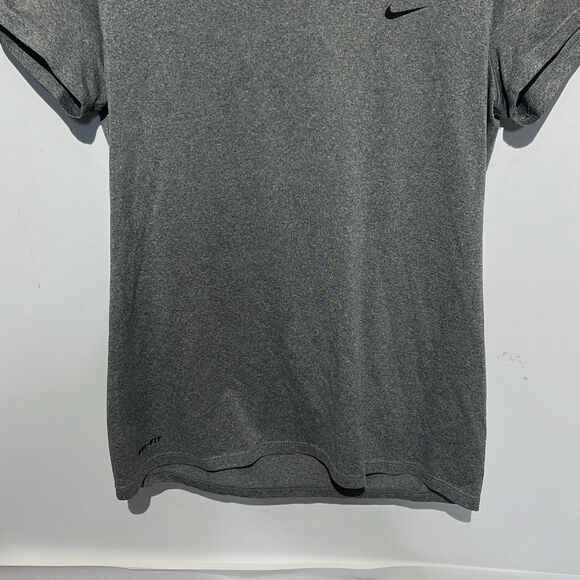 Nike Women's Gray Dri-Fit Heather Crew Neck Short Sleeve T-Shirt Small - Picture 2 of 7